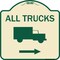 Signmission Trucks All Trucks W/ Truck & Right Arrow Heavy-Gauge Aluminum Sign, 18" x 18", TG-1818-22782 A-DES-TG-1818-22782 - alternate 1